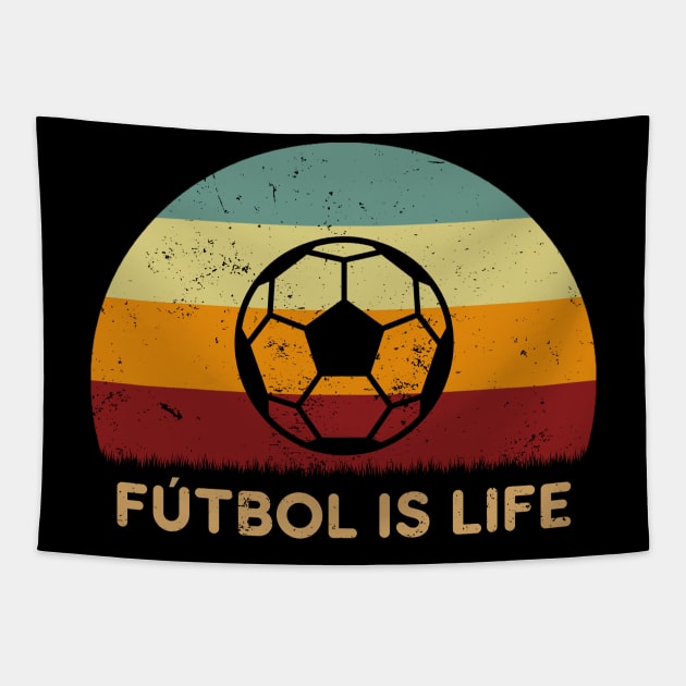 Retro Sunset - Futbol Is Life Tapestry by GoodIdeaTees