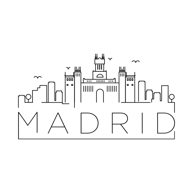 Madrid Minimal Skyline by kursatunsal