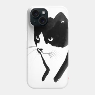 cat black and white Phone Case