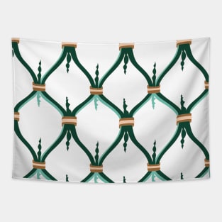 Geometric mint bronze diamond design Tapestry