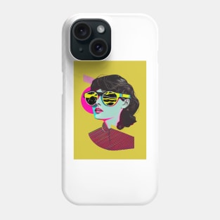 Vintage pop art style woman portrait Phone Case