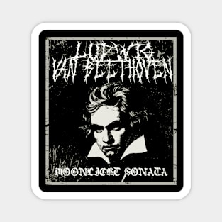 Moonlight Sonata Tribute: Beethoven Black Metal Album Cover Magnet