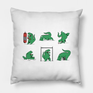 T-Rex Hates Gym Working Out Bodybuilding Pillow