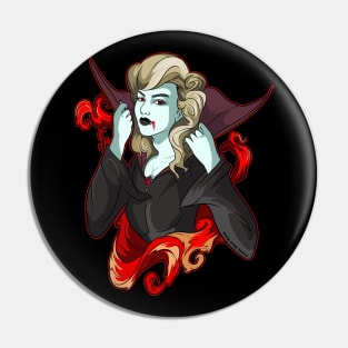 Zombie Girl Vampire Pin