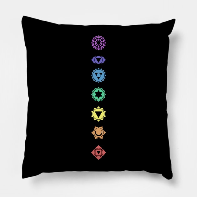 Chakra Qi Reiki Crystals Graphic Pillow by MeatMan