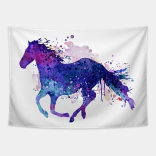 Running Horse Watercolor Silhouette Tapestry