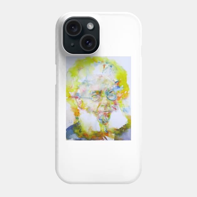 HENRIK IBSEN watercolor portrait Phone Case by lautir