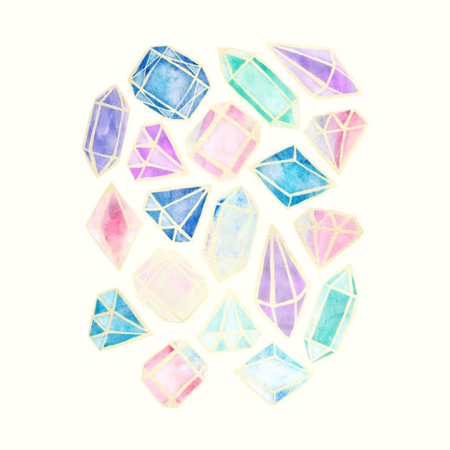 Watercolor Gems by tangerinetane