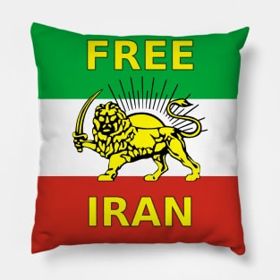 Free Iran Slogan over Iran Flag of the Freedom Resistance Pillow