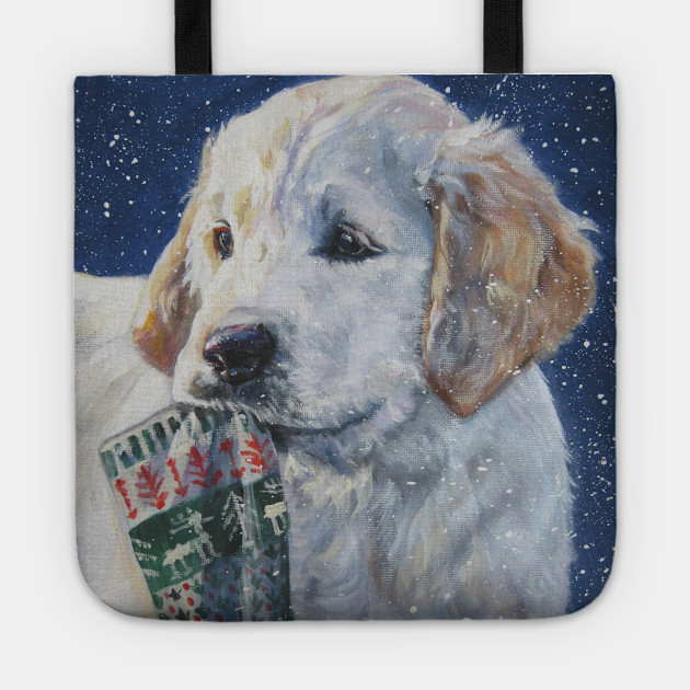 Golden Retriever Christmas Fine Art Painting Golden Retriever