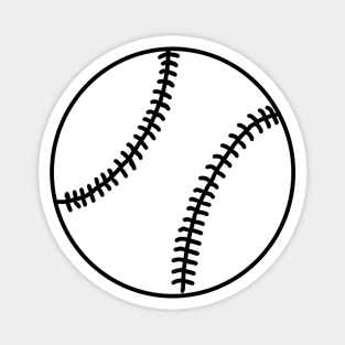 Black And White Baseball Ball - Doodle Magnet