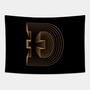 Dogecoin crypto gold modern typography art gift Tapestry