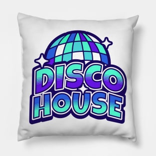 DISCO HOUSE  - Y2K Disco Ball (Purple/aqua blue) Pillow