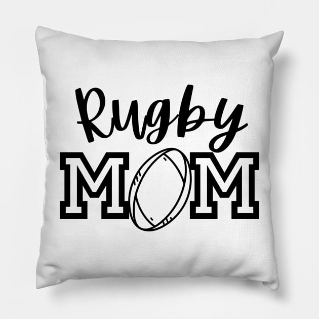 Rugby Mom Fun Pillow by Lottz_Design 