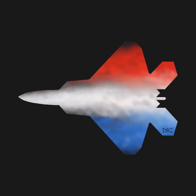 F-22 Red White Blue Silhouette by DSCarts