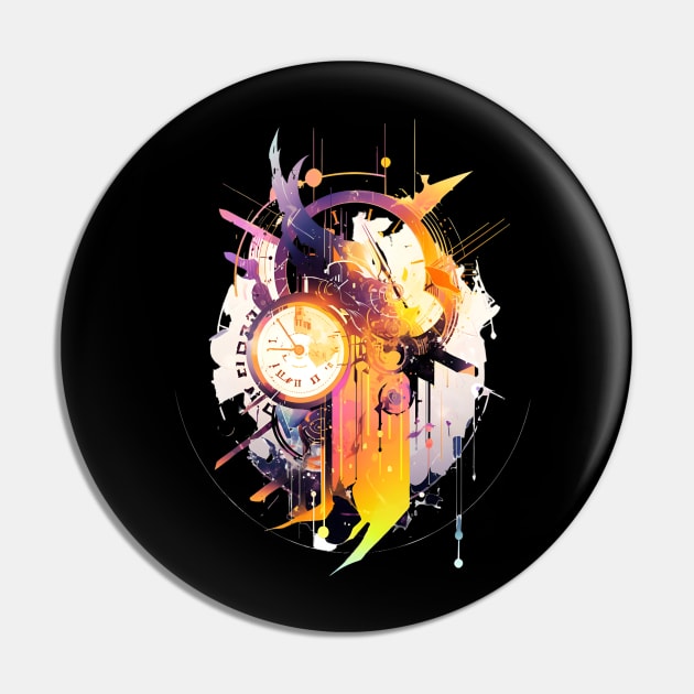 Abstract Clock Art: A Dreamlike Fusion of Reality & Fantasy in a Concert Poster Style Pin by naars90