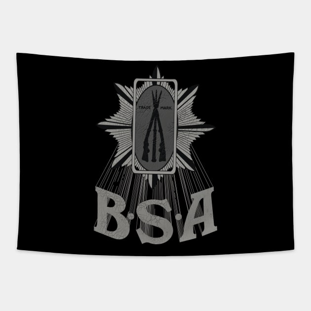 Vintage BSA Motorcycles Design Tapestry by MotorManiac