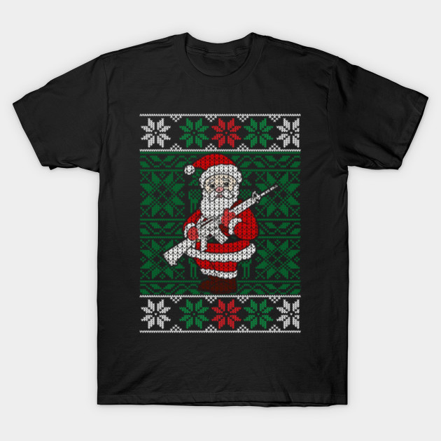 santa gun hunting ugly christmas sweater funny shirts santa gun christmas gun sweater