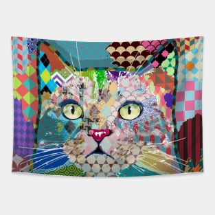 Multicolor Cat 671 Tapestry