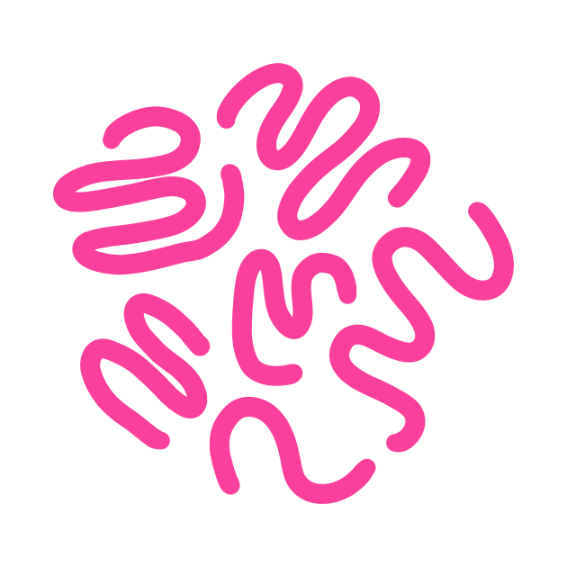 Wiggly pink squiggle print by suzzincolour