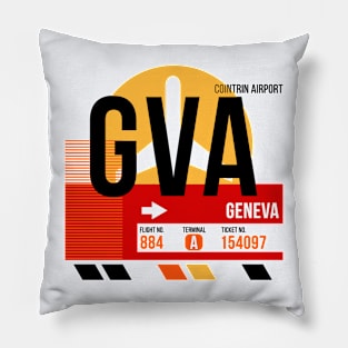 Geneva (GVA) Airport // Sunset Baggage Tag Pillow