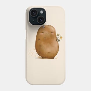 Cute potato. Creme background. Phone Case