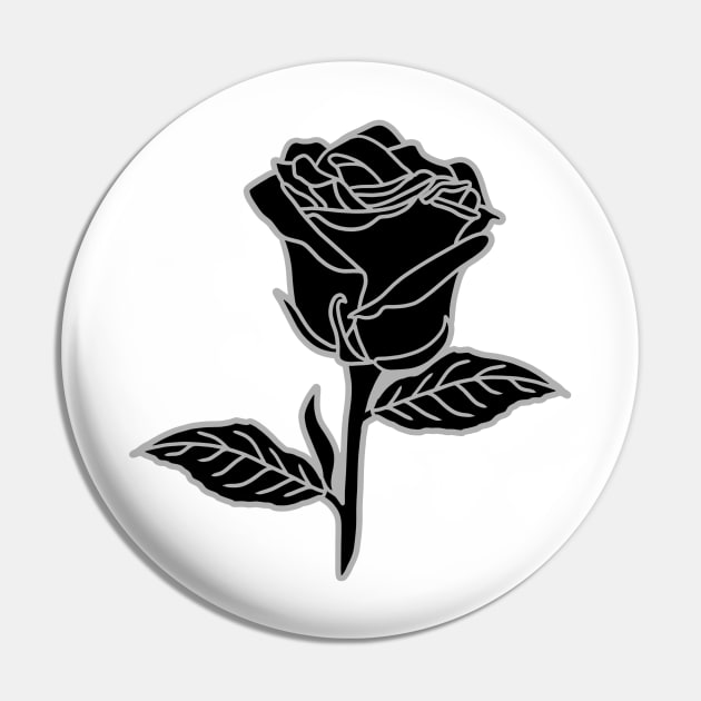 Black Rose Pin by Nerdpins