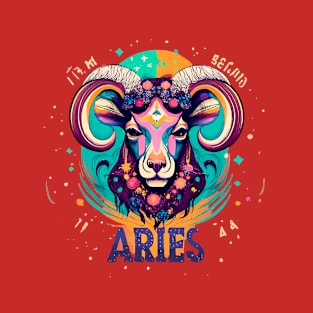 Aries Playful Zodiac Circus: Retro Horoscope Magic T-Shirt