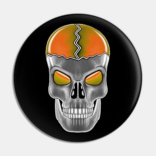 Orange skull with transparent background Pin