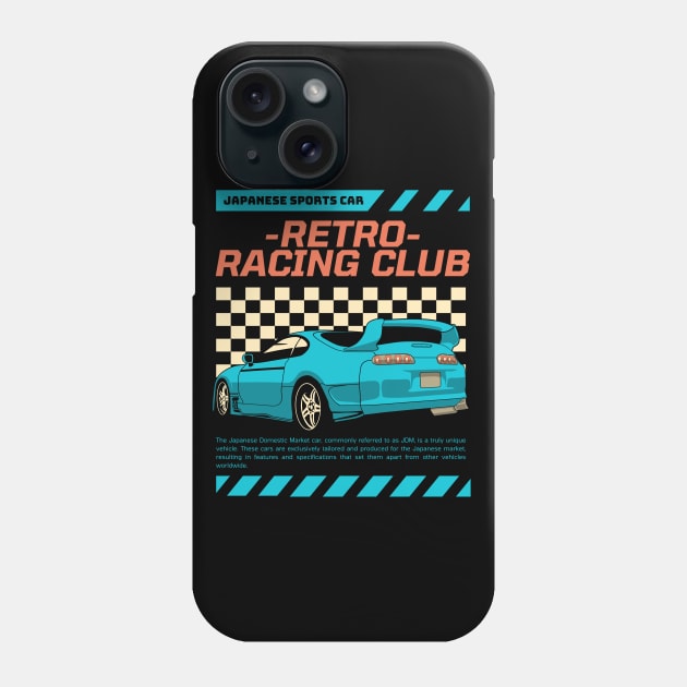 Retro Racing Club Japanese Sports Car Phone Case by Tip Top Tee's