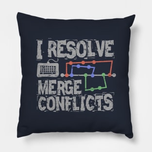 I Resolve Merge Conflicts Grunge Pillow