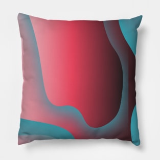 pink blue abstract contain wave Pillow