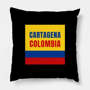 Cartagena City in Colombian Flag Colors Pillow