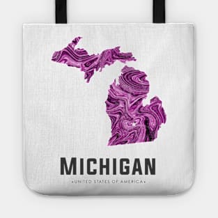 Michigan state map abstract pink Tote