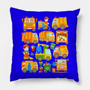 Garbage Collection Trucks for Kids Pillow