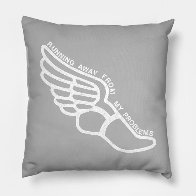 Running away from my problems Pillow by PaletteDesigns