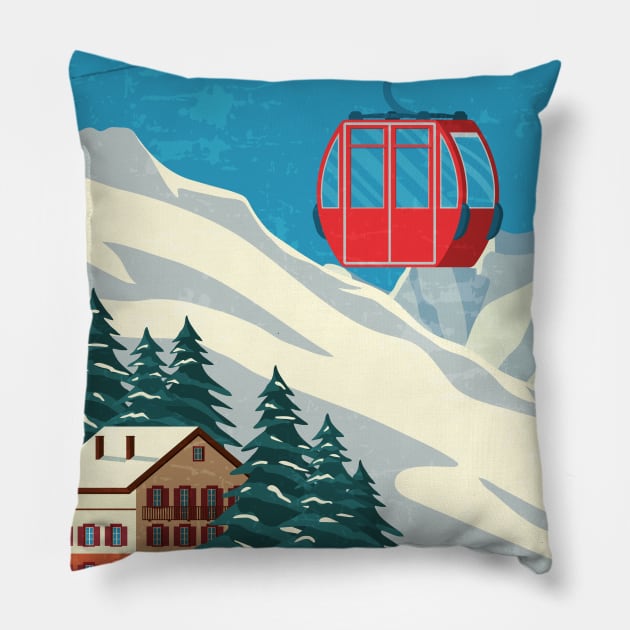 Les Alpes, Alps. Austria, Switzerland Pillow by GreekTavern