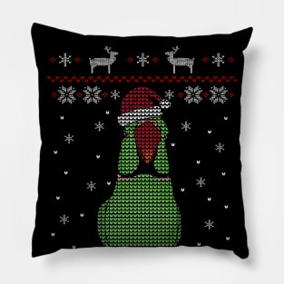 green alexandrine ugly christmas Pillow