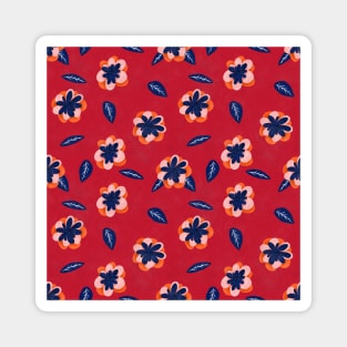 Bright Floral Pattern Magnet