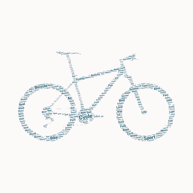 Bicycle Bike Riding Silhouette Shape Text Word Cloud by Cubebox