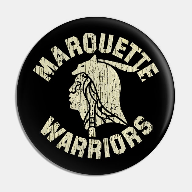 Marquette Warriors Fresh Art Pin by vintage.artillustrator