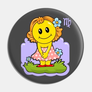 Smiley Virgo Pin