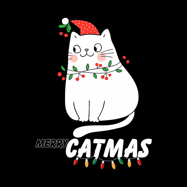 Cute Cat Merry Christmas Cat Lovers Santa Pajama by rivkazachariah