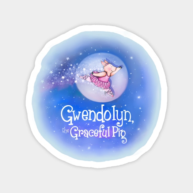 Gwendolyn the Graceful Pig in Blue Magnet by davidrottenberg