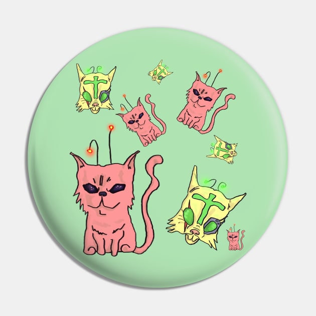 Space cats Pin by Alien-thang