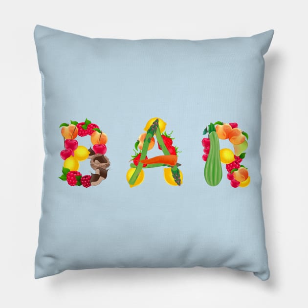 BAR Typography Pillow by Mako Design 