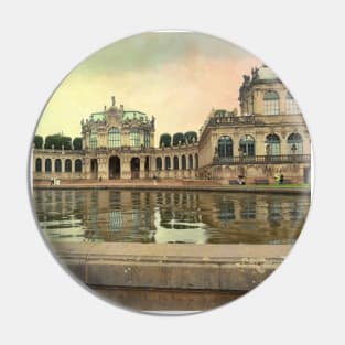 Beautiful Retro Photography from Dresden Germany sightseeing with rainbow sky Pin