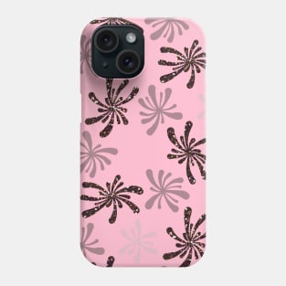 Pink Monochrome Glitter Splashes Phone Case