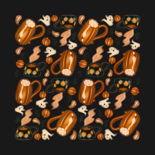 Pumpkin autumn pattern drawing T-Shirt