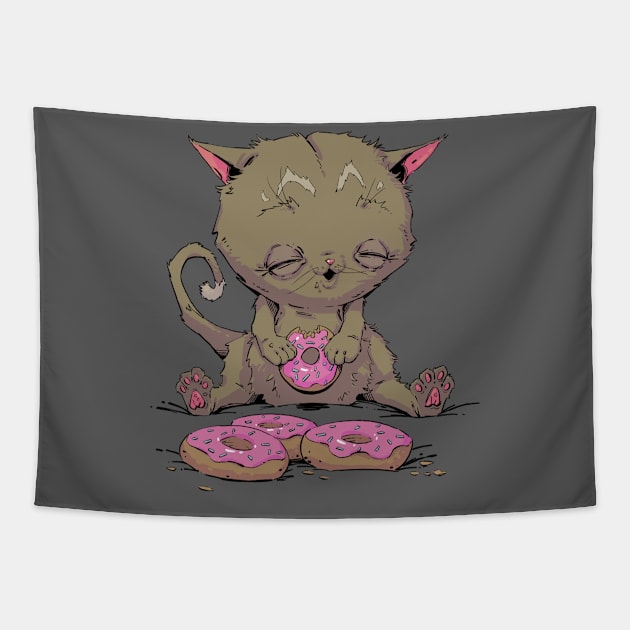 Donut Cat Tapestry by Hutchew